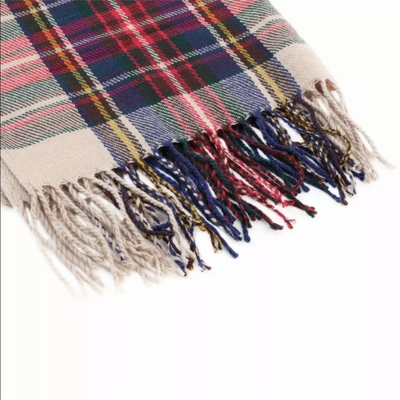 NEW Khaki Blend Oversized Tartan Scarf - Picture 7 of 7
